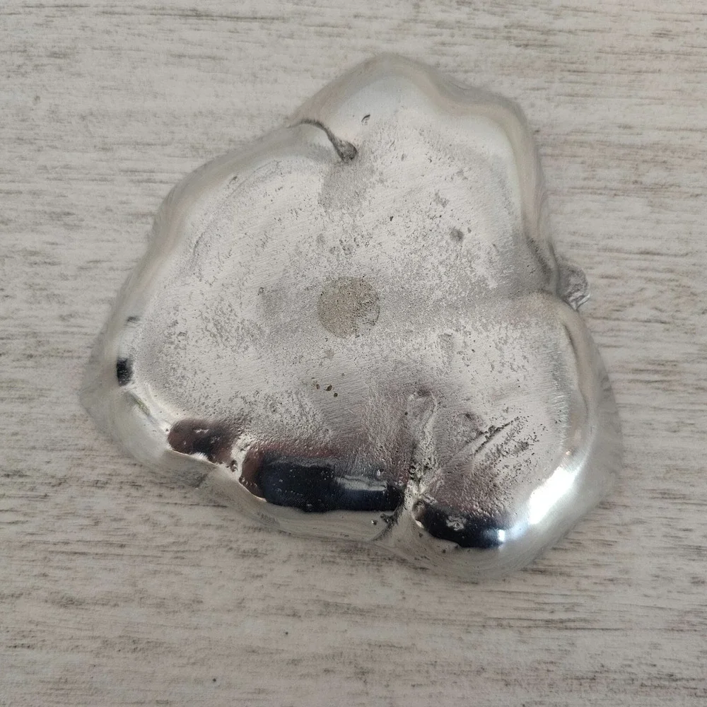 (X3) Leaf Design Trays Antique Silver Plated Decor Trinket Coin‎ Ring